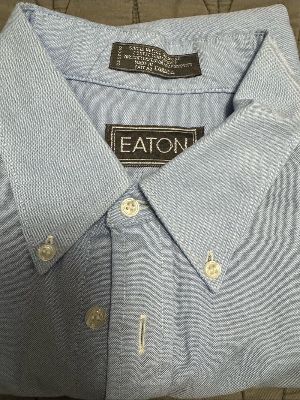 Eton Light Blue Button-Down Dress Shirt Neck 17